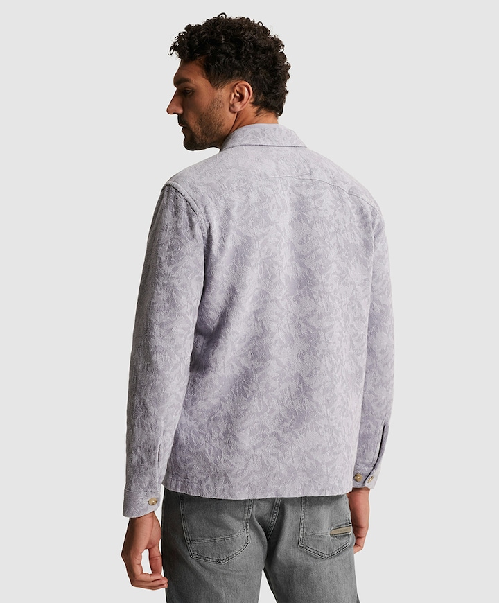 Heren overhemd lange mouw grijs