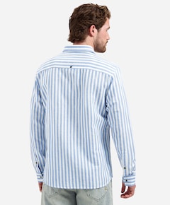 Heren overhemd lange mouw blauw