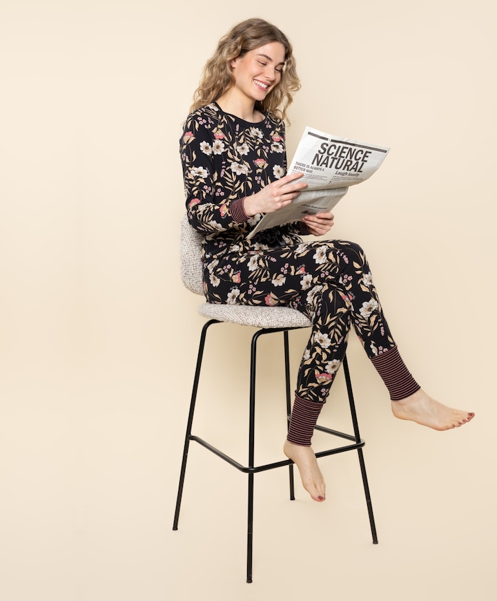 Dames pyjamatop zwart