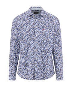 Heren overhemd lange mouw blauw
