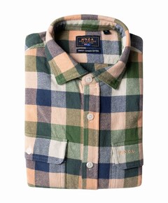 Heren overhemd lange mouw oranje