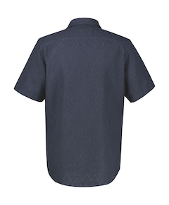 Heren overhemd korte mouw blauw