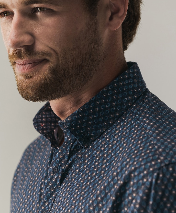 Overhemd lange mouw blauw