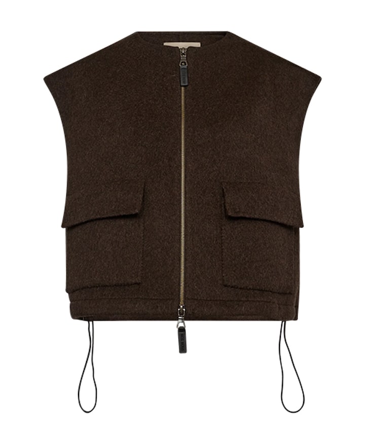 Dames gilet bruin