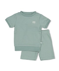 Uniseks shortama wafel groen