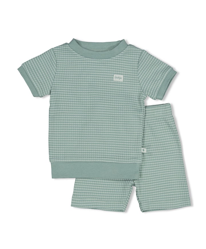 Uniseks shortama wafel groen