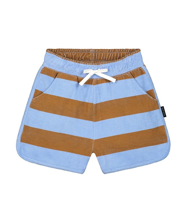 Striped towel korte broek blauw