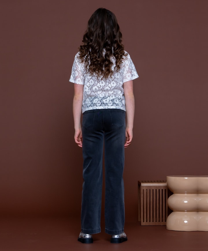 Jeans jogg meisjes jeans grijs