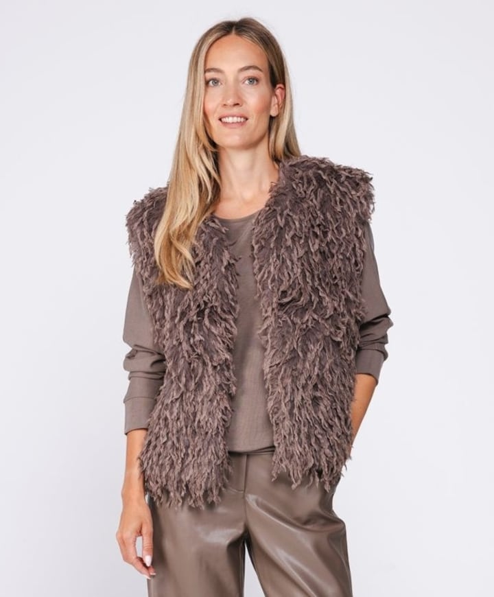 Dames gilet bruin