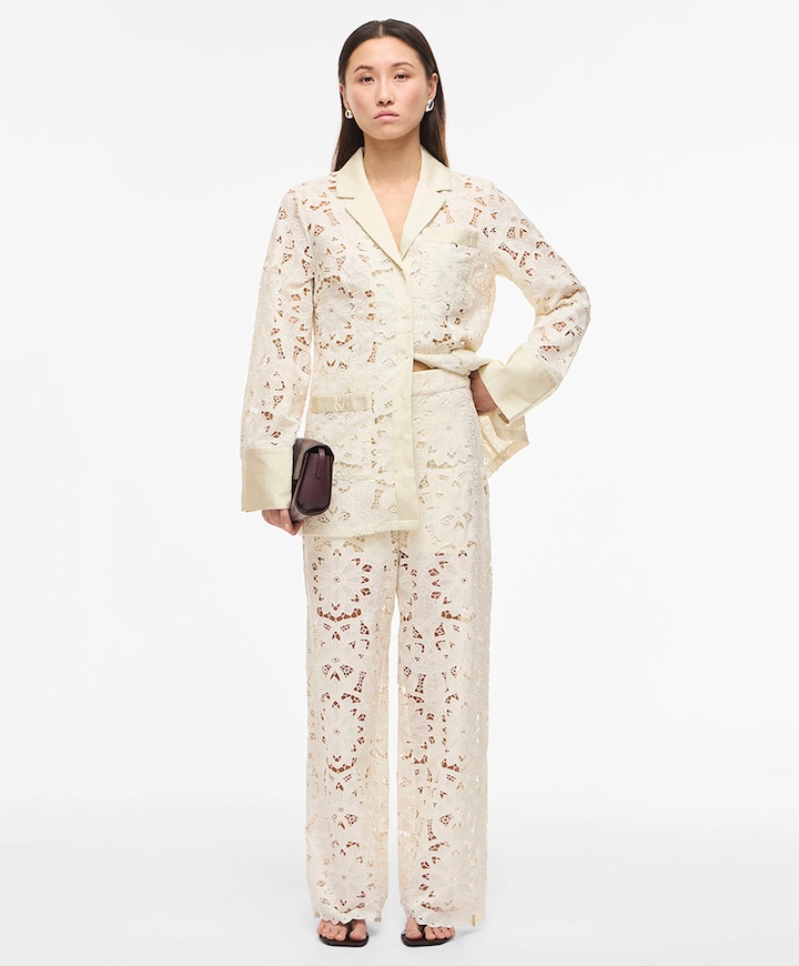 ROUEMORY HW F/L W/F PANTS/1 dames broek beige