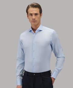 Heren overhemd lange mouw blauw
