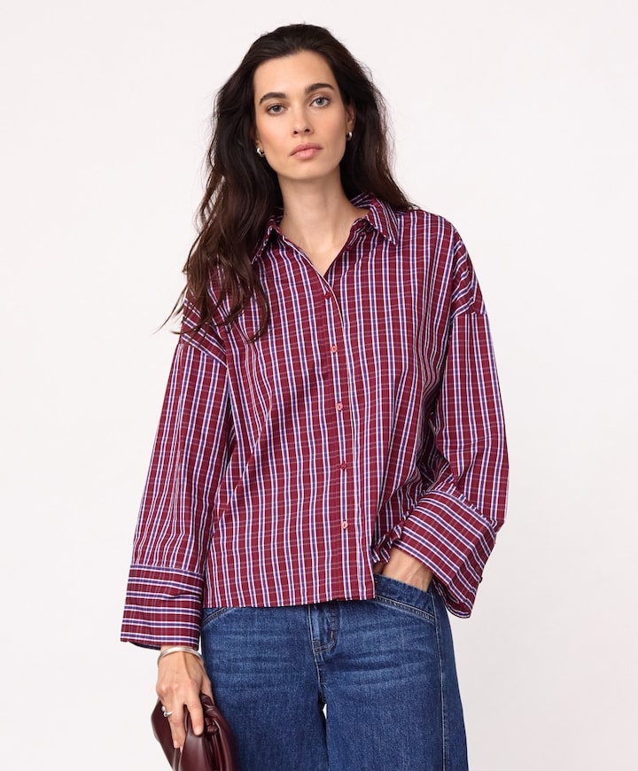 Dames blouse bordeaux