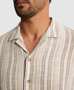 Heren overhemd korte mouw grijs