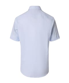 Heren overhemd korte mouw blauw
