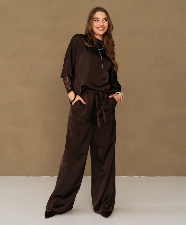 Dames blouse bruin