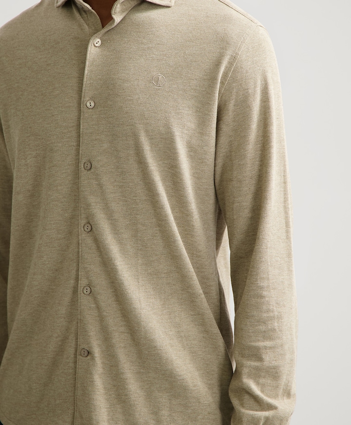 Heren overhemd lange mouw groen