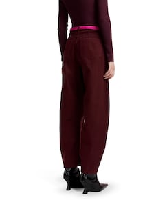 Kokos Colour Denim Barrel Leg dames broek bordeaux