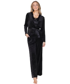 Dames huispak velours zwart