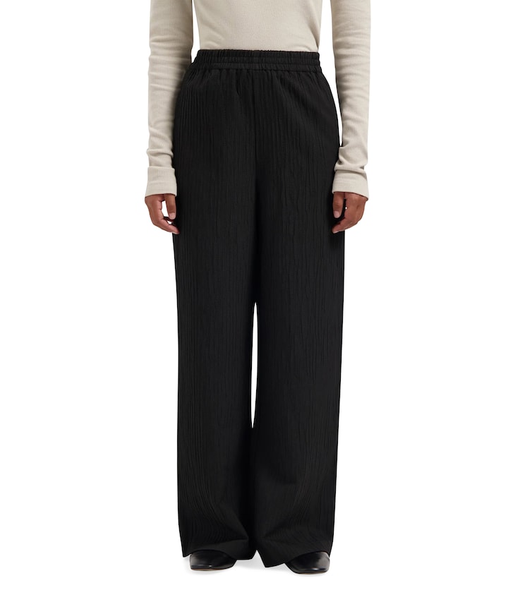 Textured drapey broek zwart