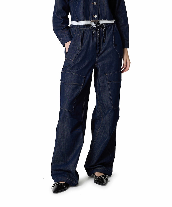 Denim Cargo Pull On Tall jeans blauw