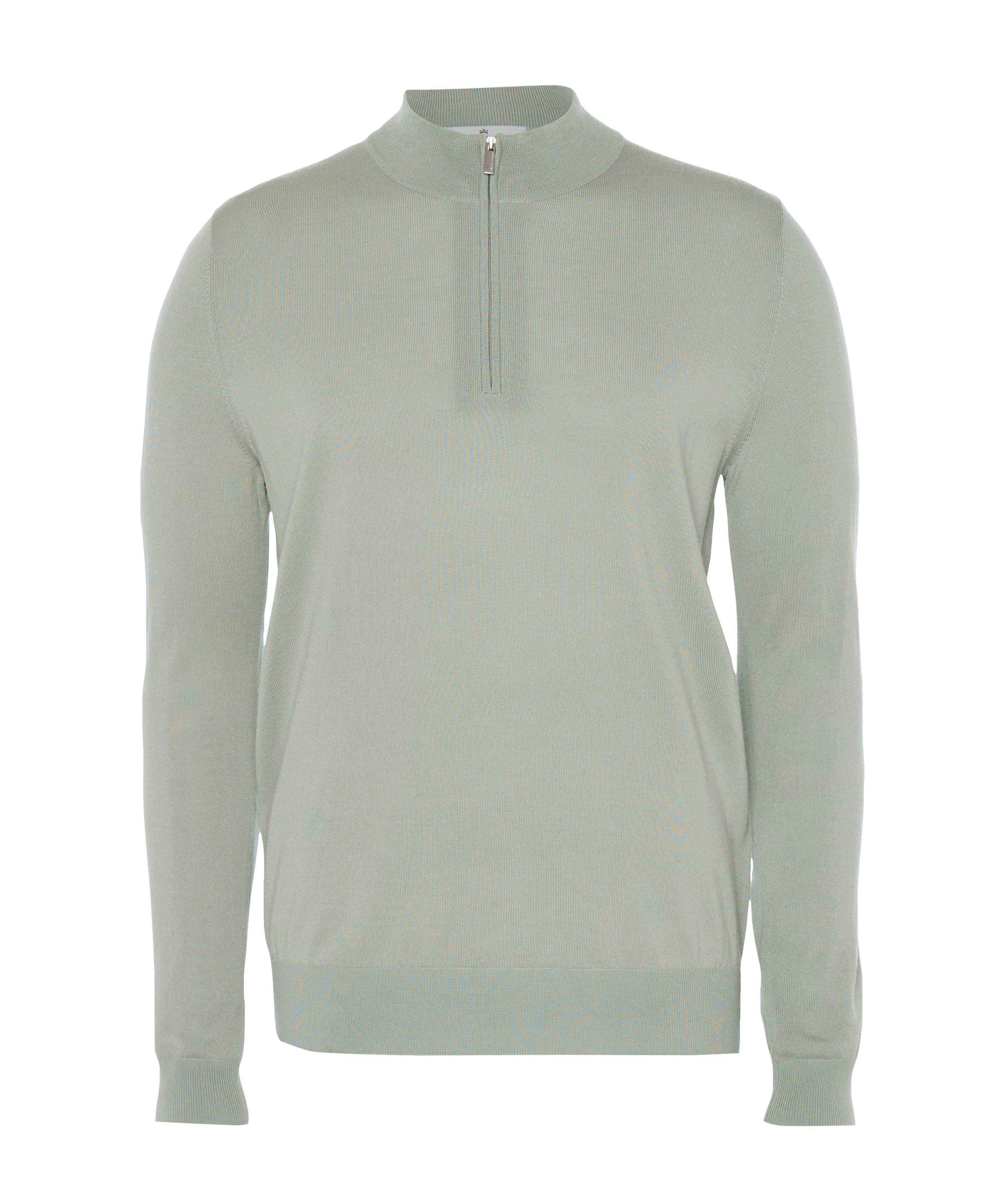 Heren trui met rits groen