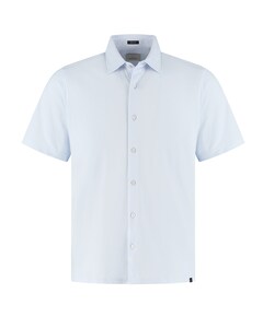 Heren overhemd korte mouw blauw