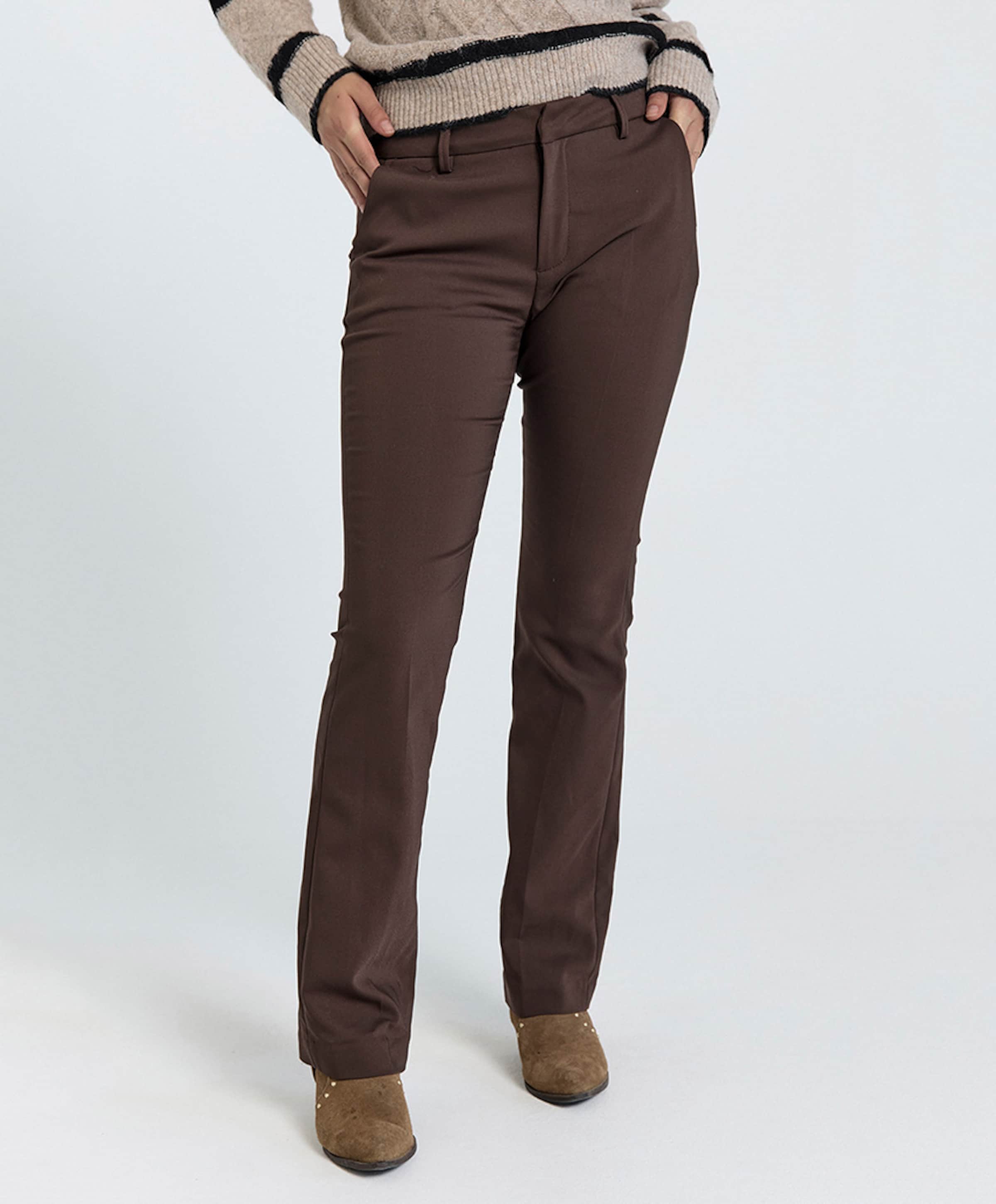 FQIsadora-pa-bootcut dames pantalon bruin