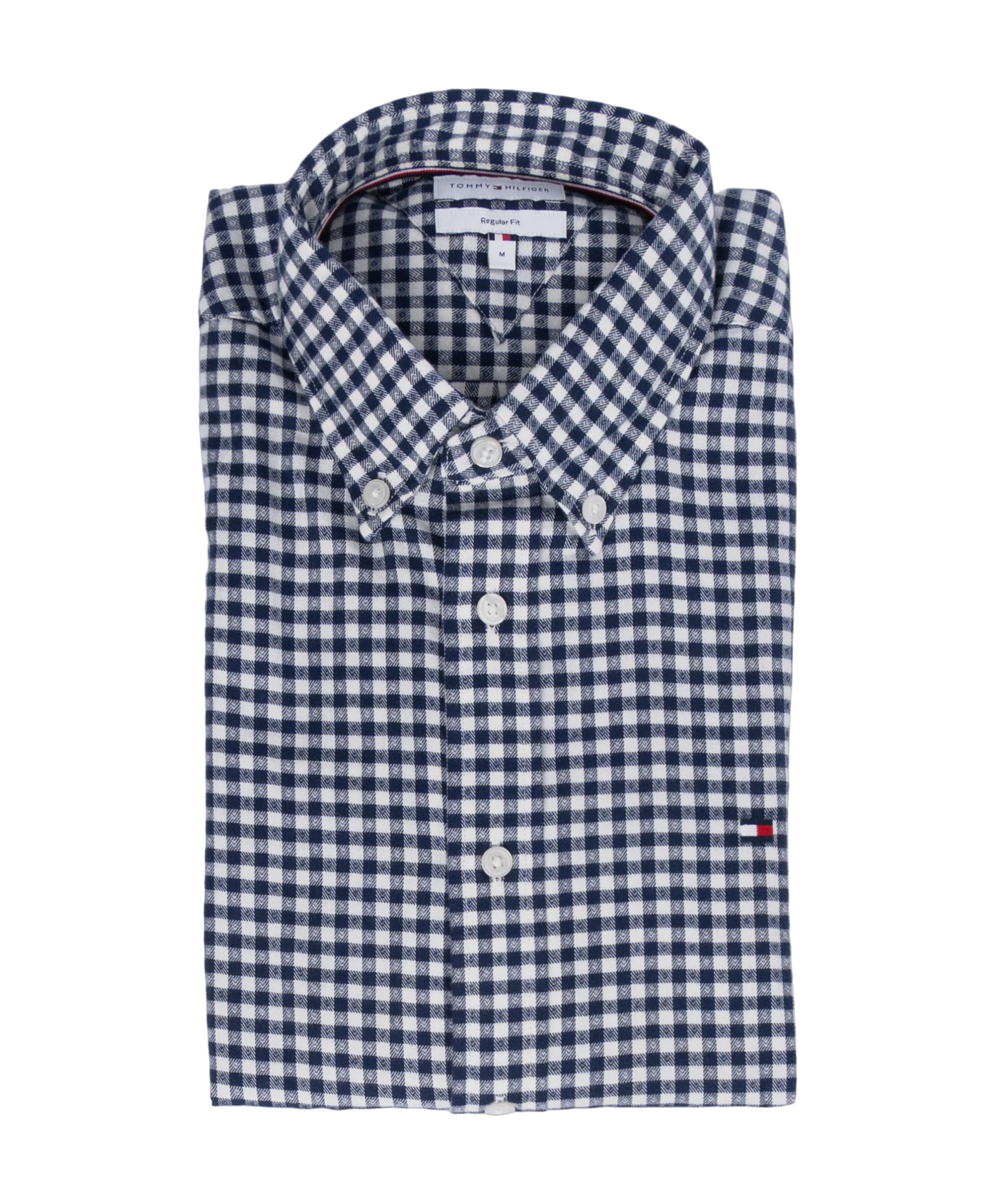 Heren overhemd lange mouw blauw