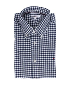 Heren overhemd lange mouw blauw