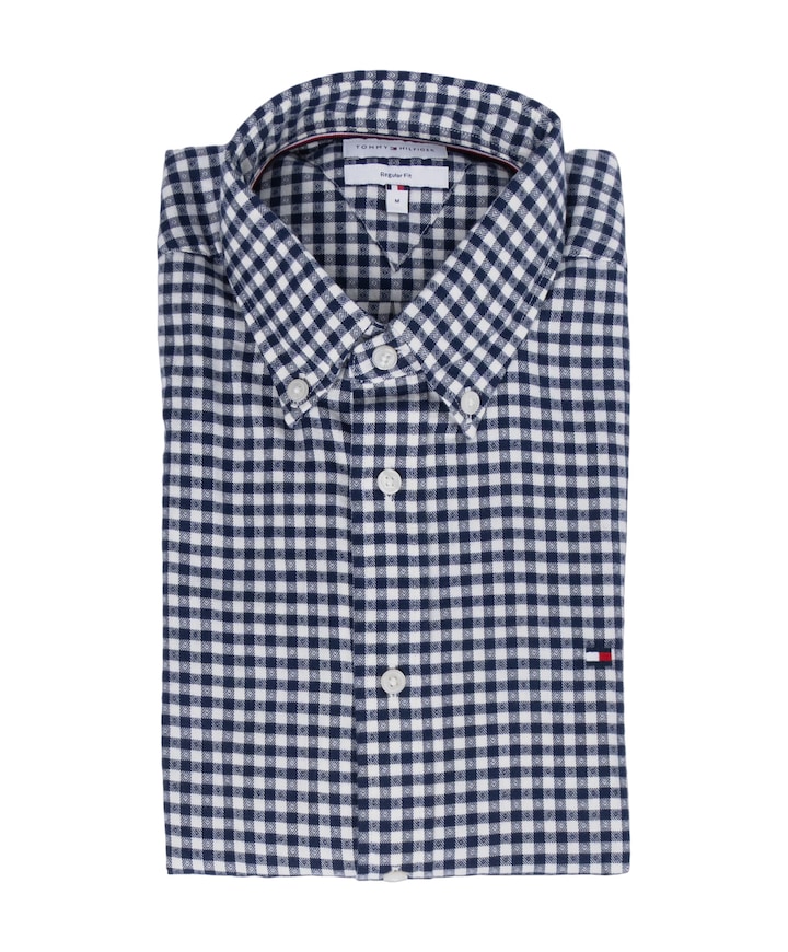 Heren overhemd lange mouw blauw