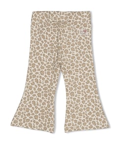 Flare broek AOP meisjes broek ecru
