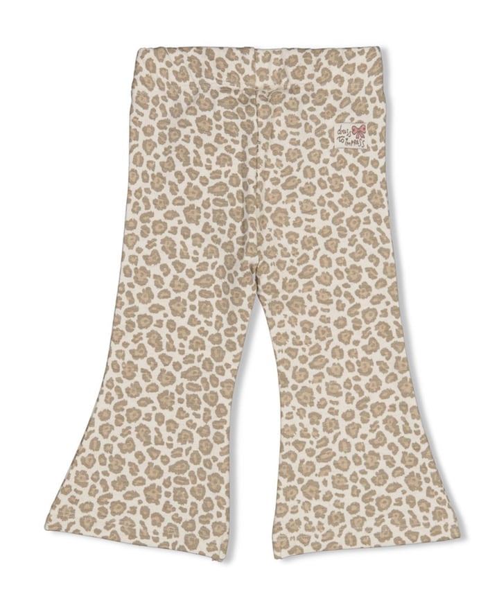 Flare broek AOP meisjes broek ecru