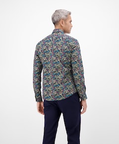 Heren overhemd lange mouw blauw