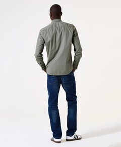 Heren overhemd lange mouw groen