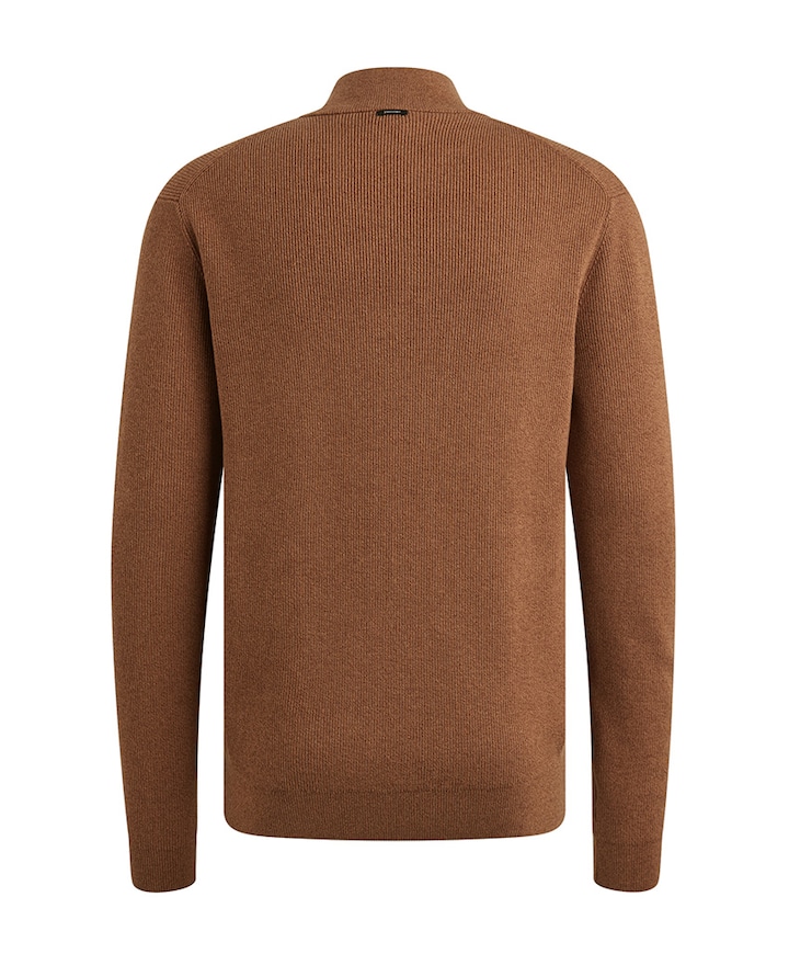 Heren trui met rits bruin