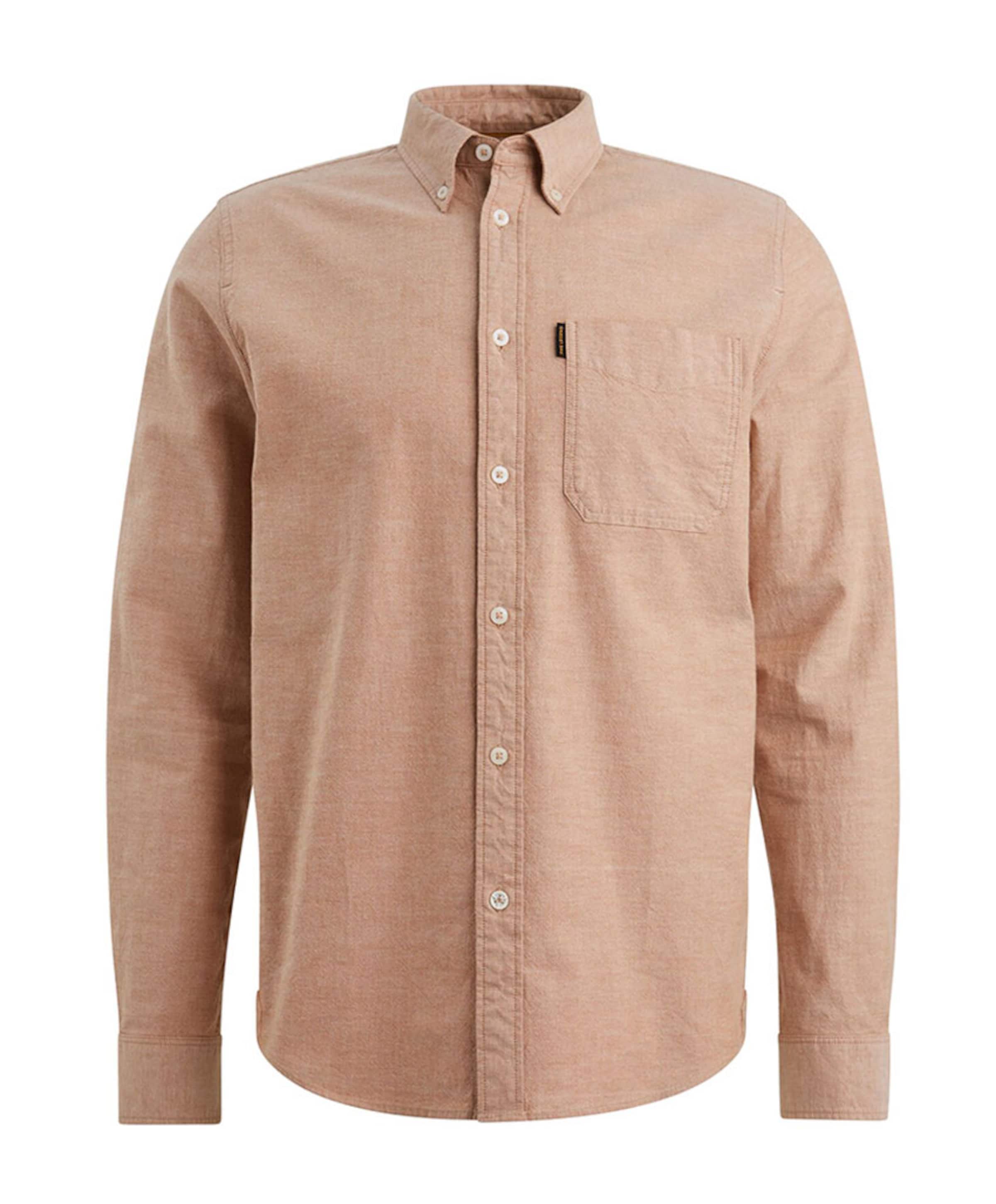 Heren overhemd lange mouw bruin