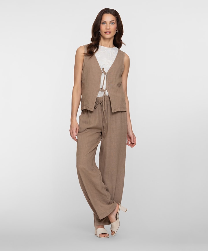Dames vest bruin