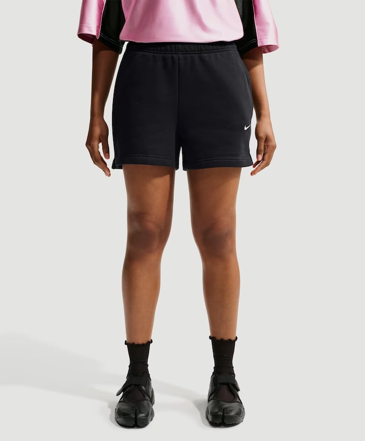 W Nk Stdo Flc Mr Std 4in dames shorts zwart