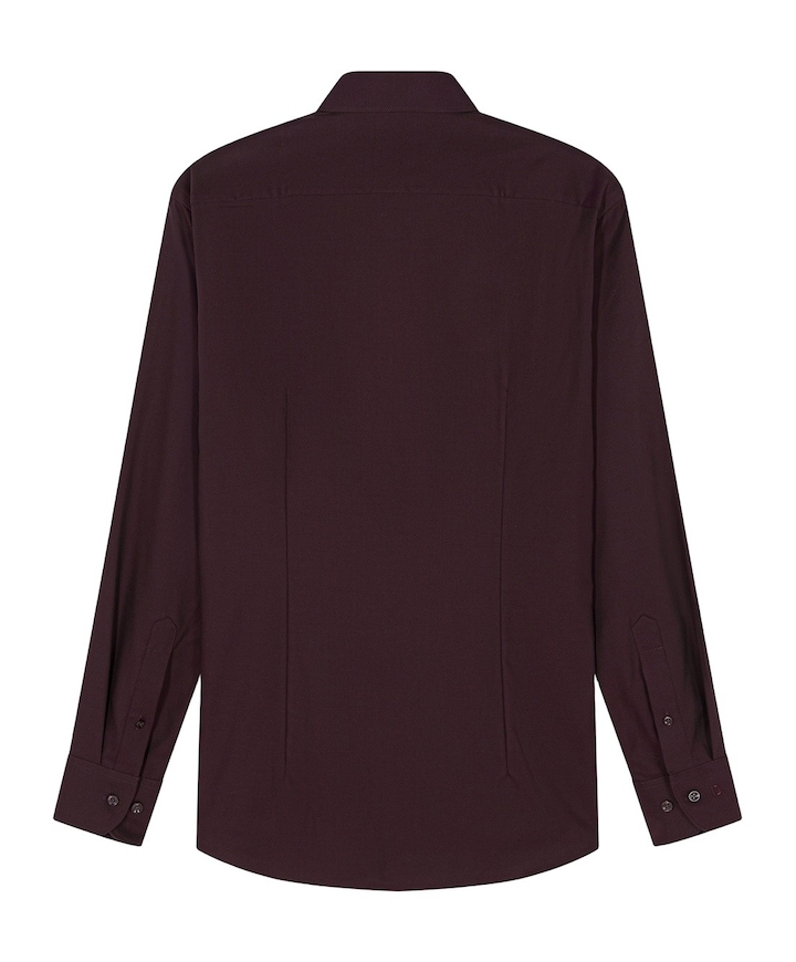 Heren overhemd lange mouw bordeaux