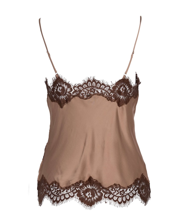 Dames top bruin