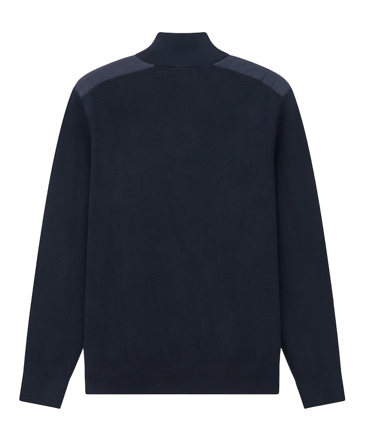 Heren trui met rits blauw