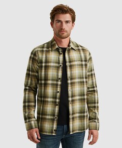 Heren overhemd lange mouw groen