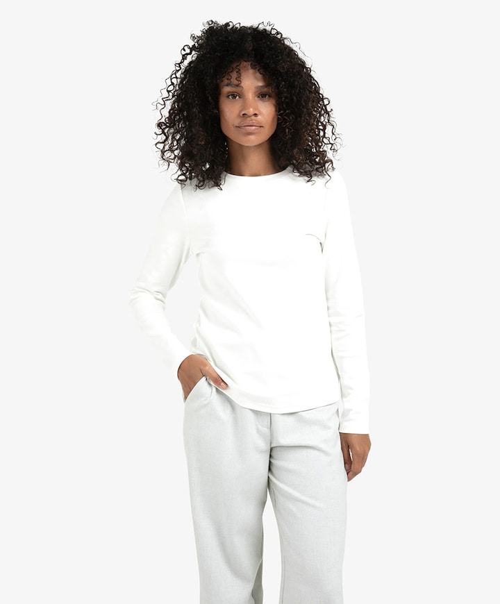 Dames longsleeve ecru