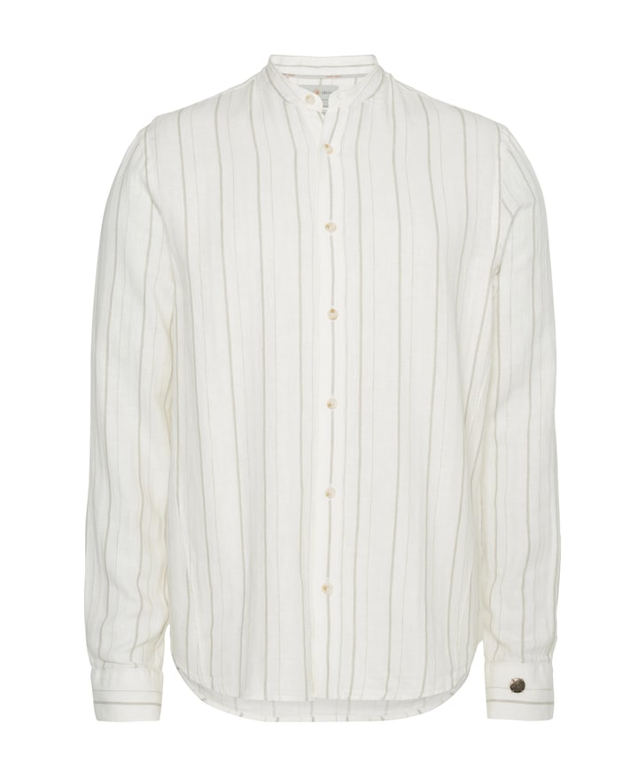 Heren overhemd lange mouw beige