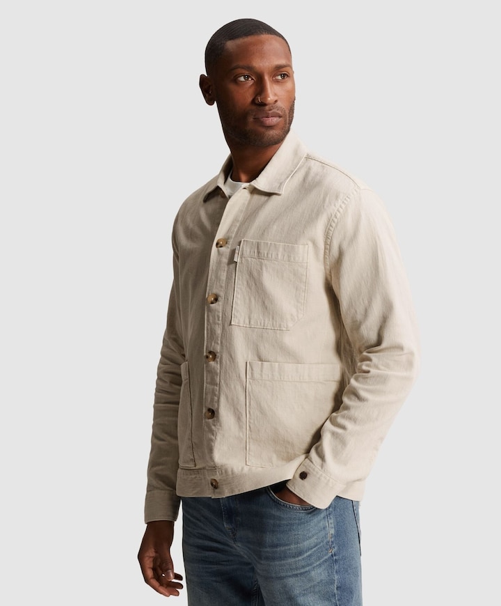 Heren overshirt beige