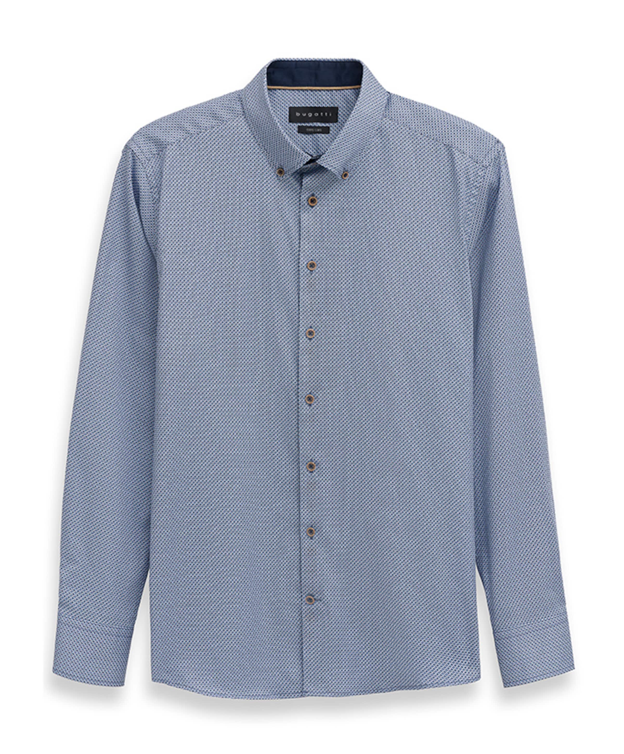 Heren overhemd lange mouw blauw