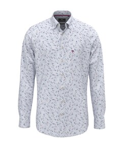 Heren overhemd lange mouw blauw