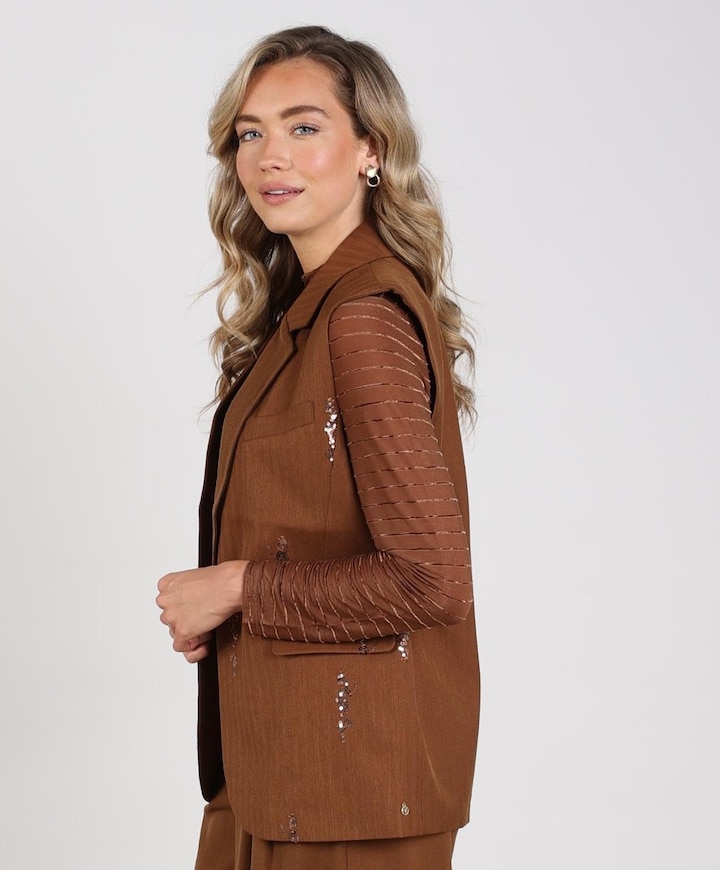 Dames gilet bruin