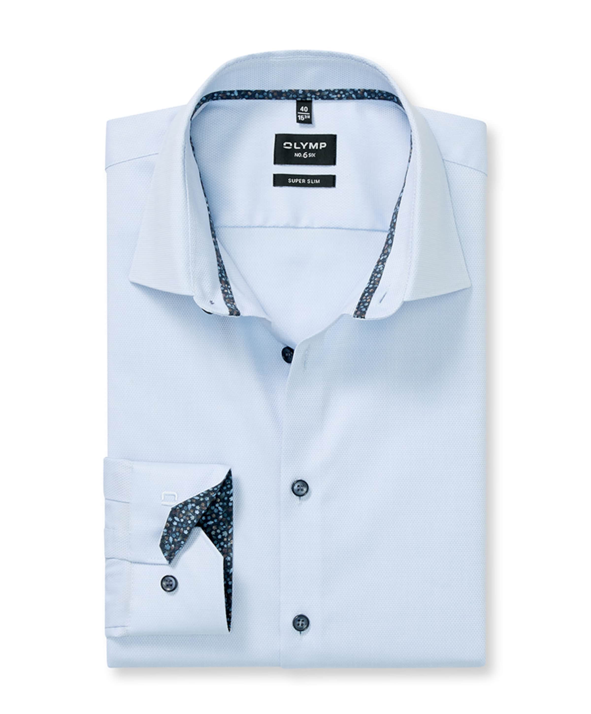 Heren overhemd extra lange mouw blauw