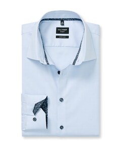 Heren overhemd extra lange mouw blauw